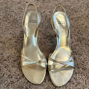 Stuart Weitzman Delovely Gold Supple Kid